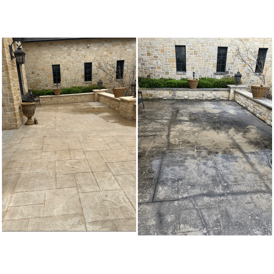 Pressure Washing of entry way in Owasso mansion