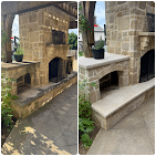 Jenks Pressure Washing Stone Fireplace