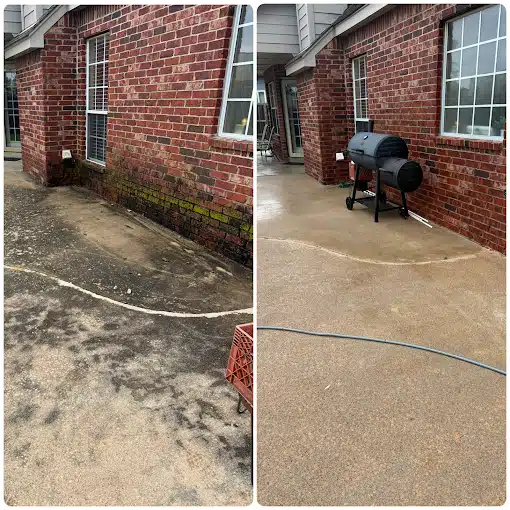 Jenks Pressure Washing on brick and concrete